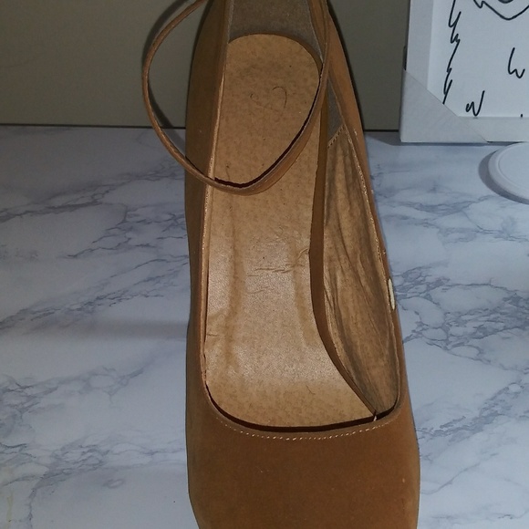 Tan Faux Suede Stilleto High Heel Platform - Picture 2 of 6